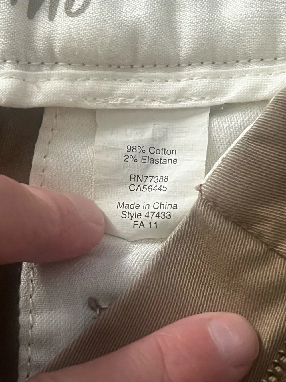 J.Crew Bennett Chino Khaki Stretch Straight Leg Pants Women's Size 8